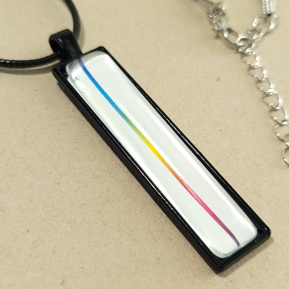 RAINBOW SLIVER Vertical Pendant Necklace - Picture 3 of 8